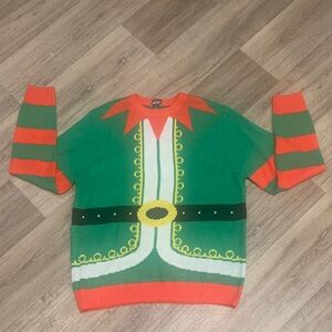 Festive Green and Red Ugly Christmas Sweater